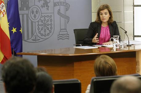 17/10/2014. Consejo de Ministros: Soraya Sáenz de Santamaría. La vicepresidenta, ministra de la Presidencia y portavoz del Gobierno de Españ...